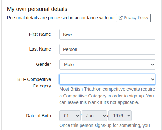 Location of BTF Category field